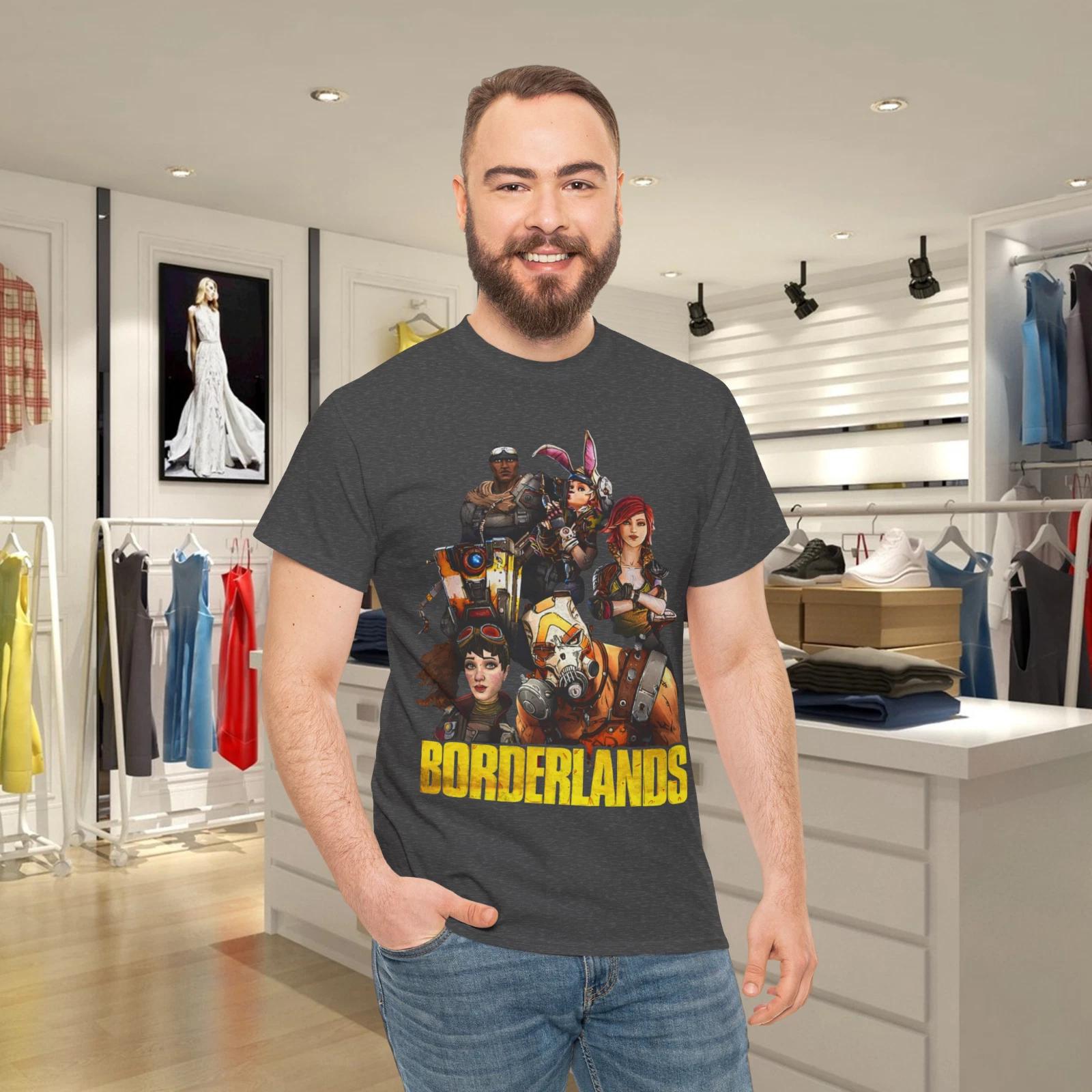 Men s and Women s T-shirts Borderlands Full Cast Collage With Logo Video Game T-Shirt M