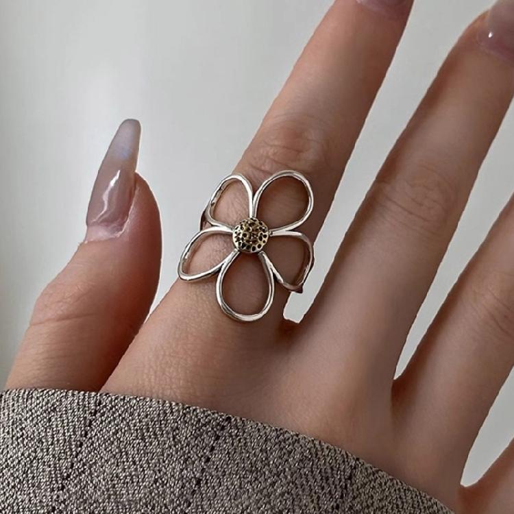 Anelli Eleganti Anelli a Fiore Vuoti Accessori per Feste Anelli per Matrimoni a Fiore Texture Rame Ottimi per Abbigliamento Casual
