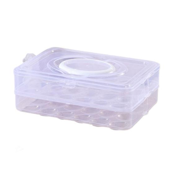 Egg Storage Box Transparent 24 Grids Large Capacity Dustproof with Lid And Handle Stackable Kitchen Fridge Egg Tray Egg Storage Container Egg Holder