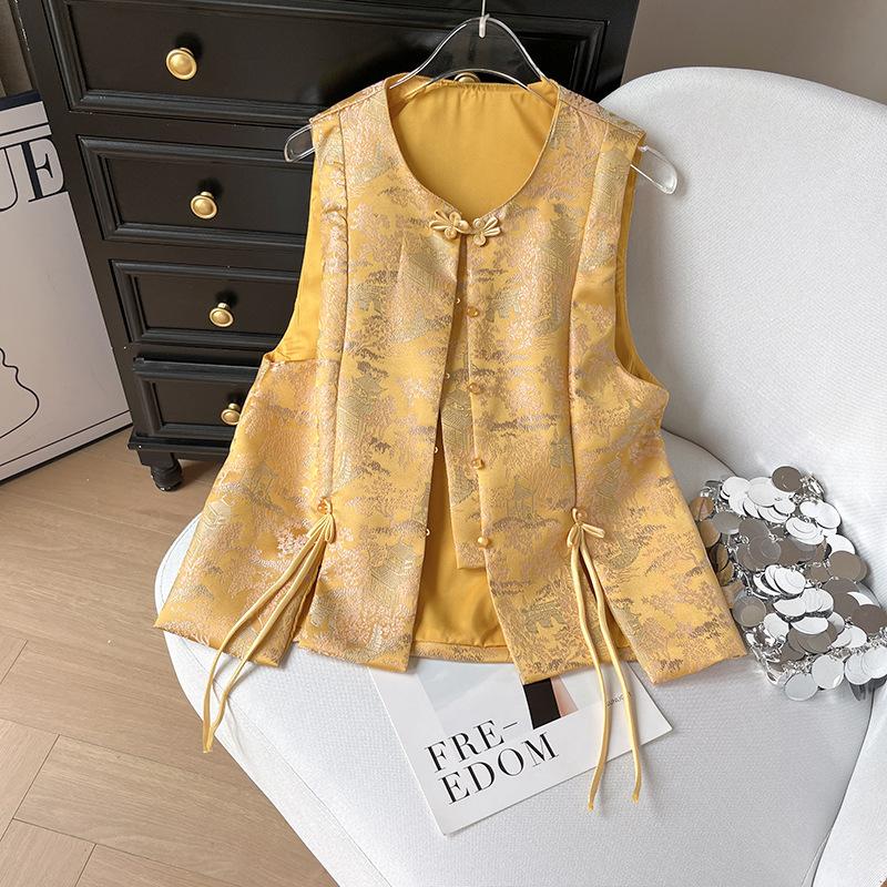 

2025 жилет жилет высокого класса жилет для мамы жилет женский верх XXXL [Recommended 138-75kg] жёлтый