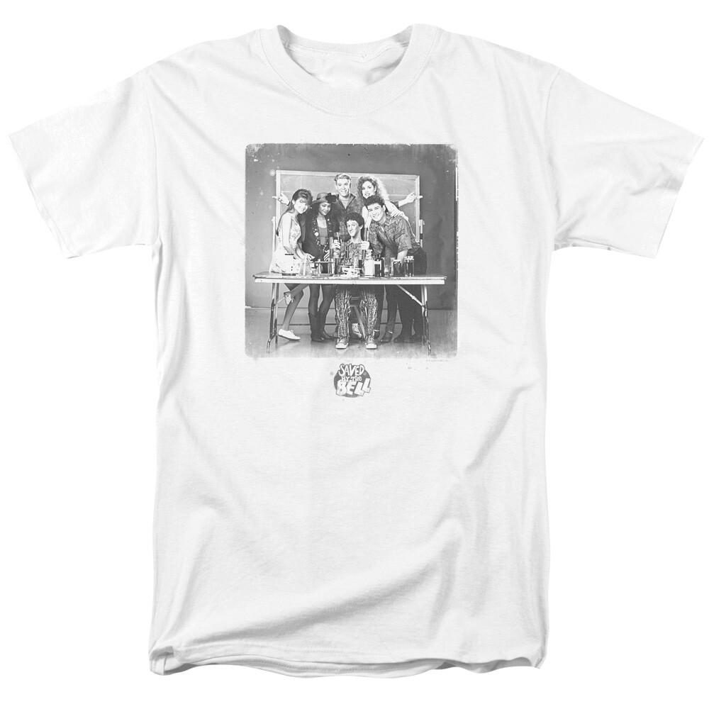 Saved By The Bell Class Photo T Shirt Mens Licensed Classic TV Show Tee White M