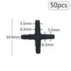 50pcs 3/5 4/7mm Garden Hose Barbed Connectors Tee Elbow Cross End Plug Fitting Coupling Drip Irrigation System Watering