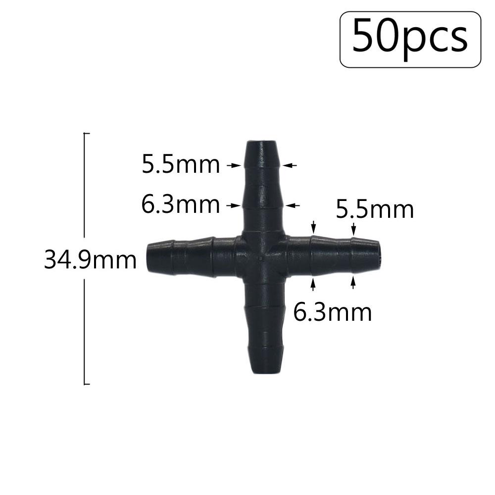 50pcs 3/5 4/7mm Garden Hose Barbed Connectors Tee Elbow Cross End Plug Fitting Coupling Drip Irrigation System Watering