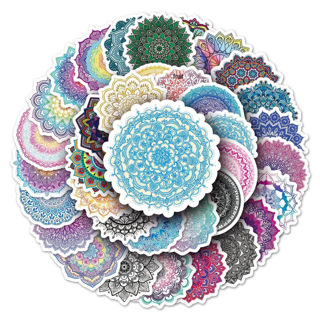 50 Mandala Stickers: Waterproof Decorative Graffiti for Phone, Computer, Water Bottle, Notebook