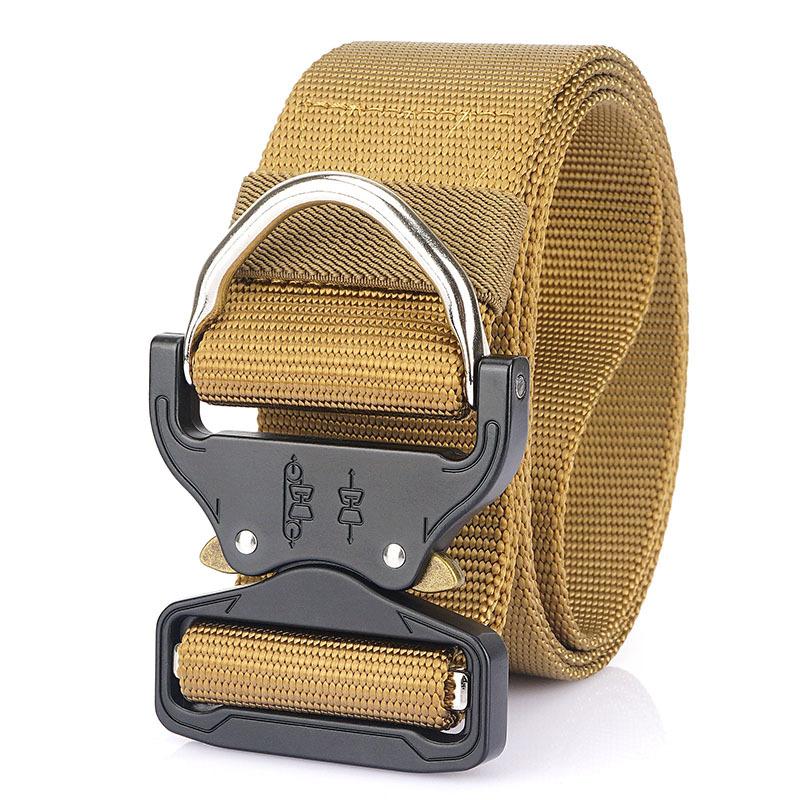 

Новый мужской ремень для поездок на работу с автоматической пряжкой из нейлона, универсальный двухслойный толстый ремень для отдыха на природе 125cm
