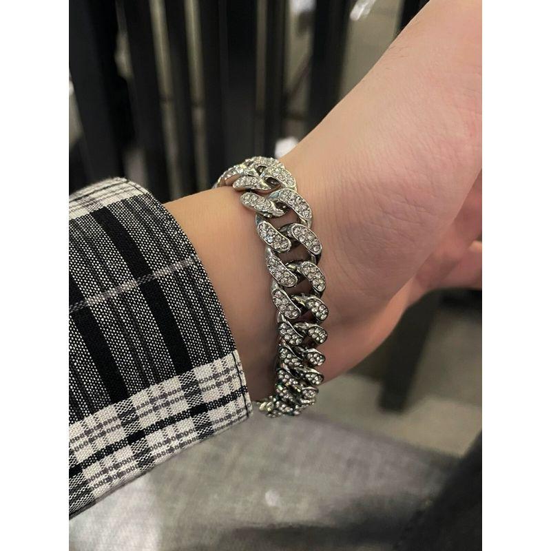 Soul Collision Soulcollision Jackson Wang Full Diamond Cuban Necklace Diamond European Hip Hop Ins Bracelet