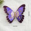 Pack Of 3 Double Layer Butterfly Christmas Tree Clip Accessory Elegant Fabric Ornament For Holiday Decorations