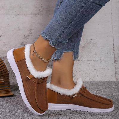 Große Lässige Schneestiefel Herbst Winter Runde Spitze Kurzer Schaft Samt-Fleece Schnürung Baumwollstiefel Schuhe 36-43