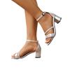 Damen Retro klobige Absatzschuhe Mode offene Zehenpartie ein Riemen mit Schnalle Sandalen Minimalistisch Elegant Damen Sandalen