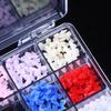 12/15 Grids/Box Mixed Resin Bowknot Nail Charms 3D Colorful Bow  Nail Art Decorations Diy Manicure Parts With Tools