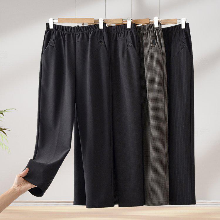 

Mom s Spring 2026 Stylish Straight-Leg Elastic Waist Trousers for Middle-Aged & Elderly Women XL