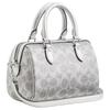 COACH Rowan18 square mirror bag star charm coated canvas and leather hand-held crossbody bag small size women's silver