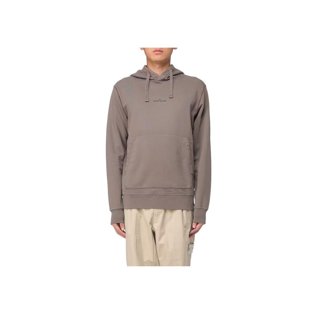 STONE ISLAND FW24 Einfarbiges Logo Kordelzug Kapuzenpullover Langarm Sweatshirt Herren sweatshirt Braun 811566283-V0075
