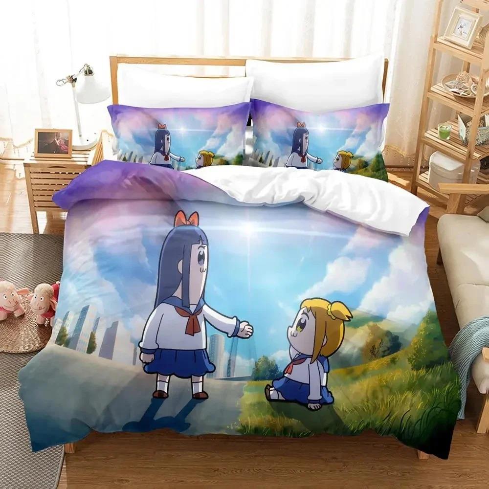 Anime Pop Team Epic PIPI Bedding Set Duvet Cover Bed Set Quilt Cover Pillowcase Comforter King Queen Size Boys Adult Bedding Set