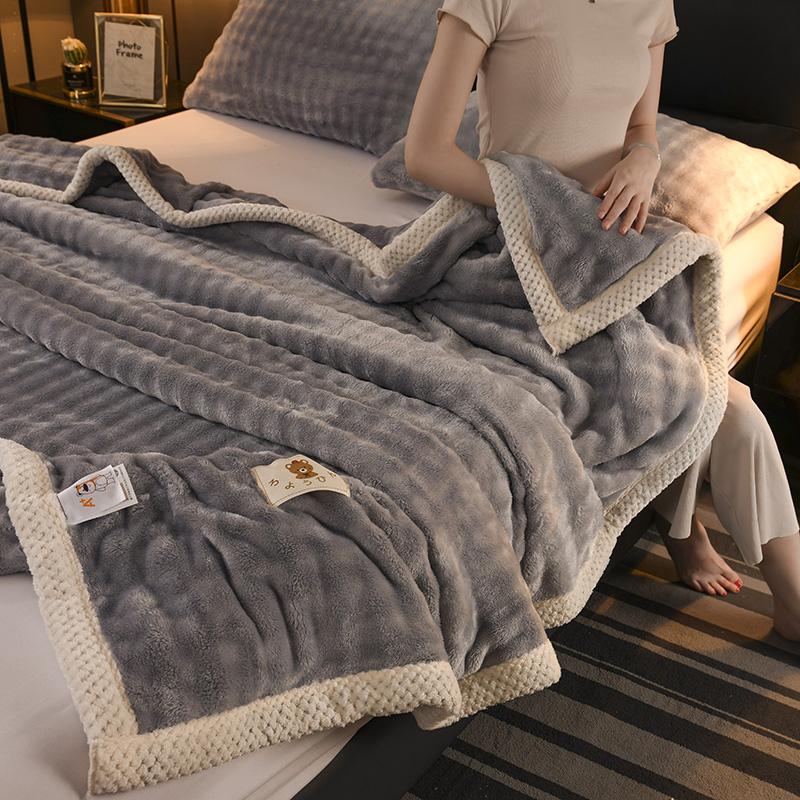 Luxurious Plush Flannel Blanket - Thick Soft Cozy For All Seasons Perfect For Bed, Sofa, Or Office Naps Elegant Home Decor