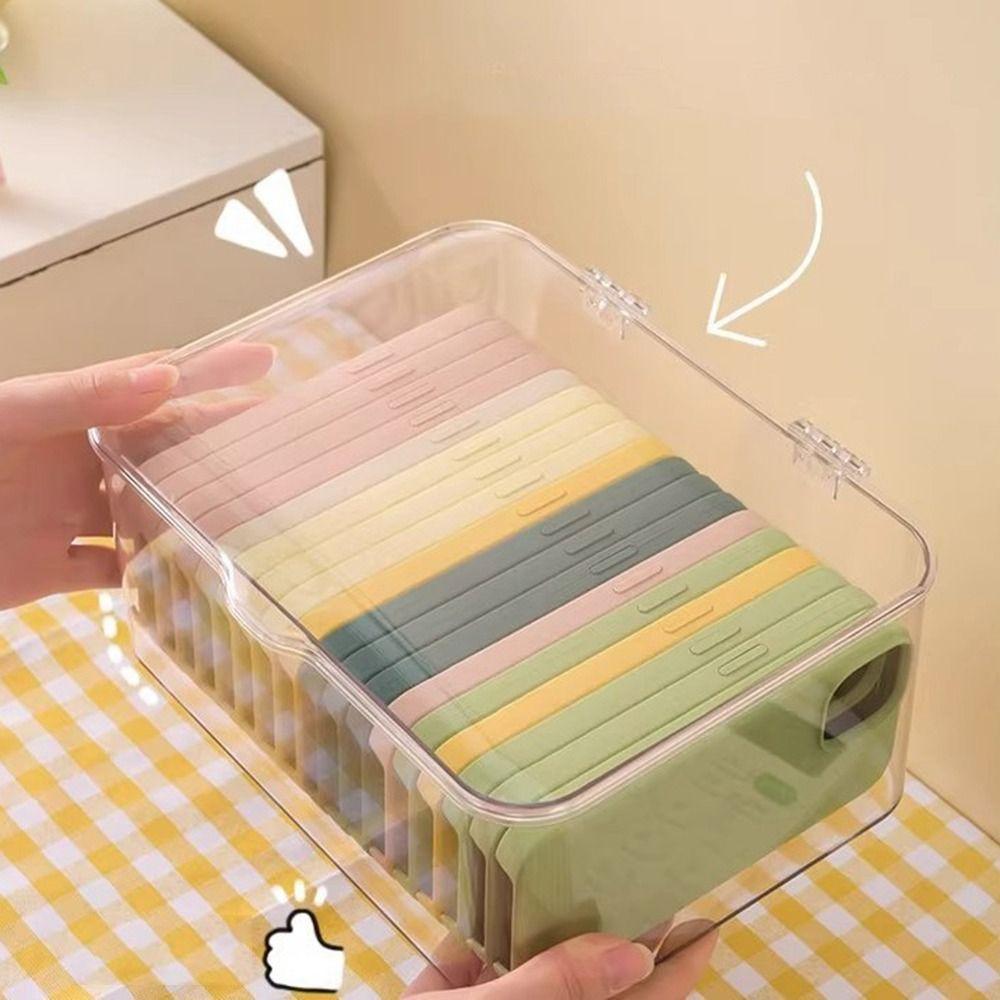 Acrylic Desktop Mask Storage Box Dust-proof Transparent Sundries Organizer with Cover Large Capacity Cosmetic Storage Case