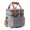 Double Layer Crossbody Lunch Bags Large Capacity Cooler Thermal Insulation Picnic Food Beverage Bag Outdoor Ice Bag Travel Bag