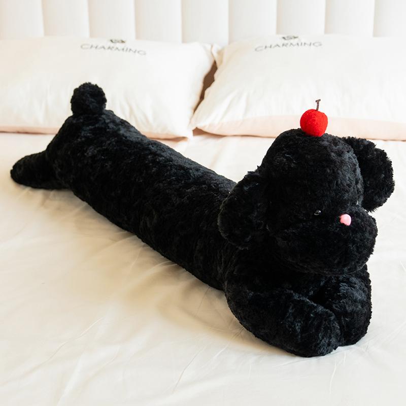 100cm Cartoon High Quality Giant Long Dog Plush Doll Pillow Curly Brown White Black Cherry Dog Plush Toy Home Decor Girls Gift