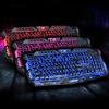 Oyun Klavyesi LED 3 Renkli USB Kablolu Arkadan Aydınlatmalı Su Geçirmez Bilgisayar Çatlağı Ergonomik Klavye