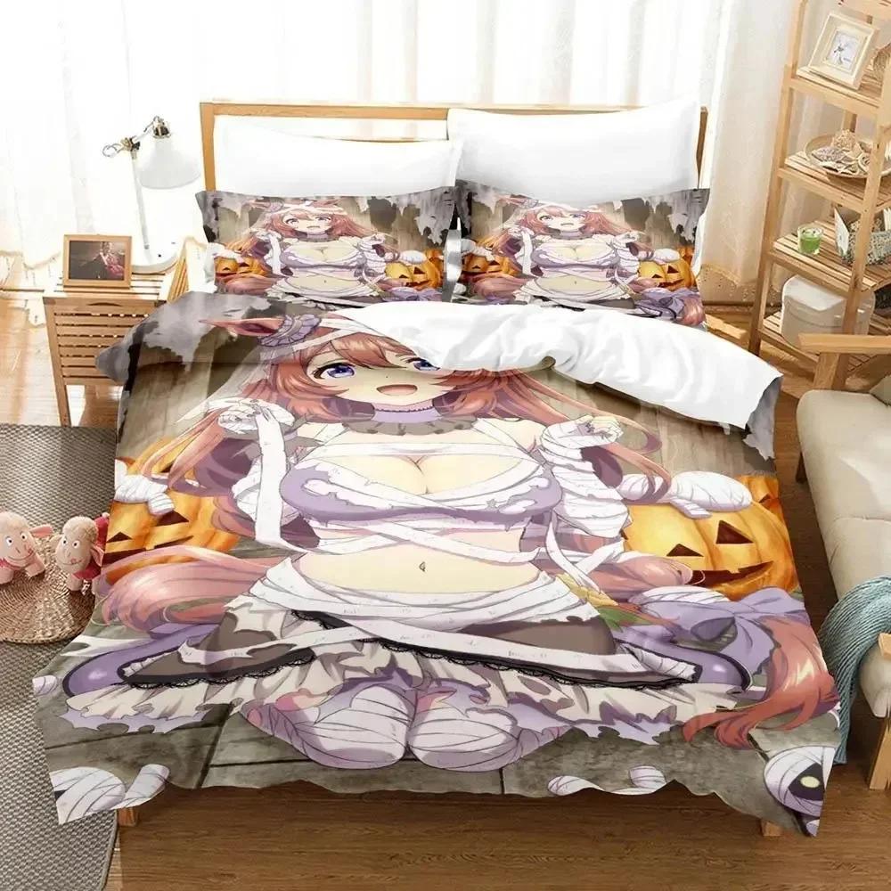 Anime Mummy Girls Bedding Set Single Twin Queen Size Duvet Cover Set Mummy Theme Gift for Teen Adult Anime Bedroom Decor