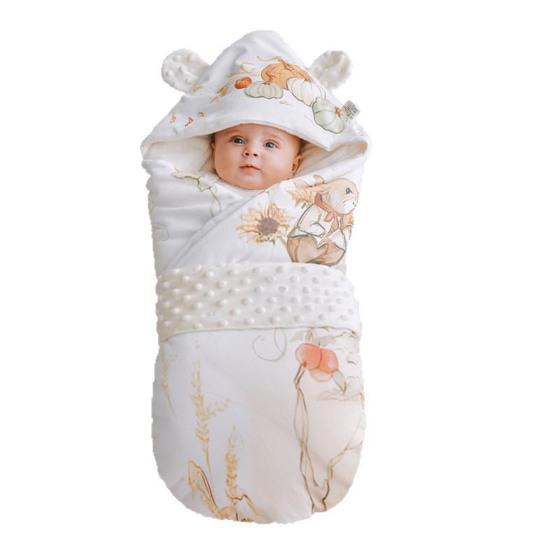 Newborn Baby Swaddle Blanket with Mulberry Silk - Velvet Plush for Delivery Room and Home