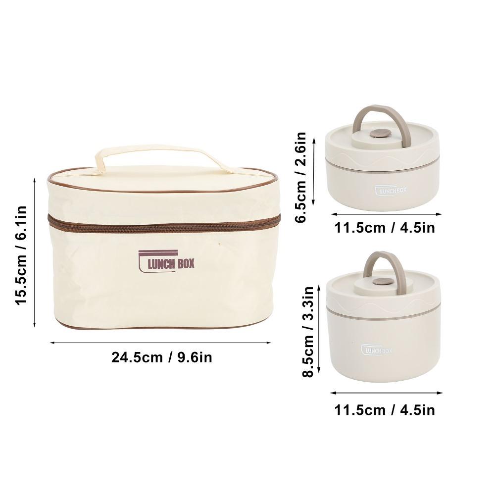 2PCS/3PCS/4PCS With Insulated Bag Insulated Lunch Container Stackable Food Container  Outdoor Dining