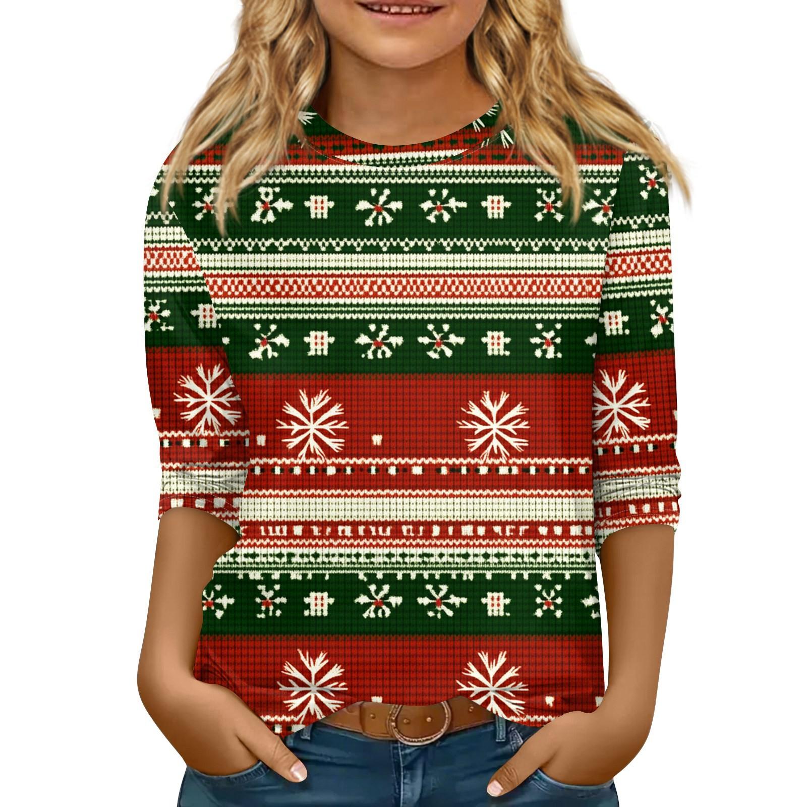 

Детская футболка с рукавом 3/4, повседневная футболка с принтом, круглый вырез, блузка-пуловер 130 зелёный