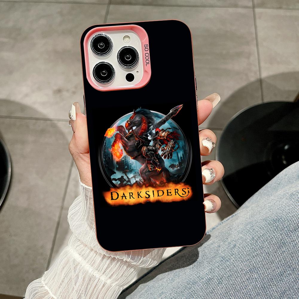 Game Darksiders Mobiele Telefoonhoesje voor iPhone 17 16 15 14 13 12 11 X XR XS 8 7 Air Pro Max Plus Transparant Roze Kleurrijke Hoes