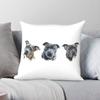 Trio Staffordshire Bull Terrier Square Pillowcase Polyester Linen Velvet Creative Zip Decor Room Cushion Case