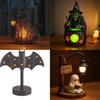 Halloween Witch Lamp Halloween Decor Resin Figurine With Battery Power For Spooky Table Display