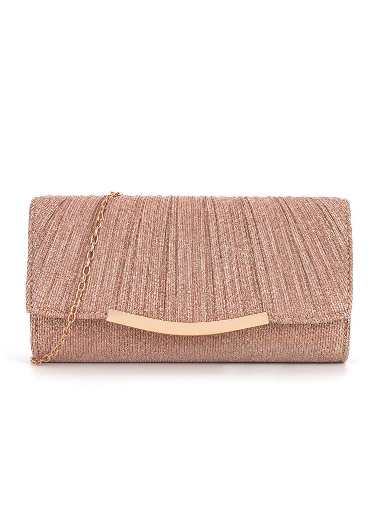 Women's Evening Pleated Ruched Clutch Handbag