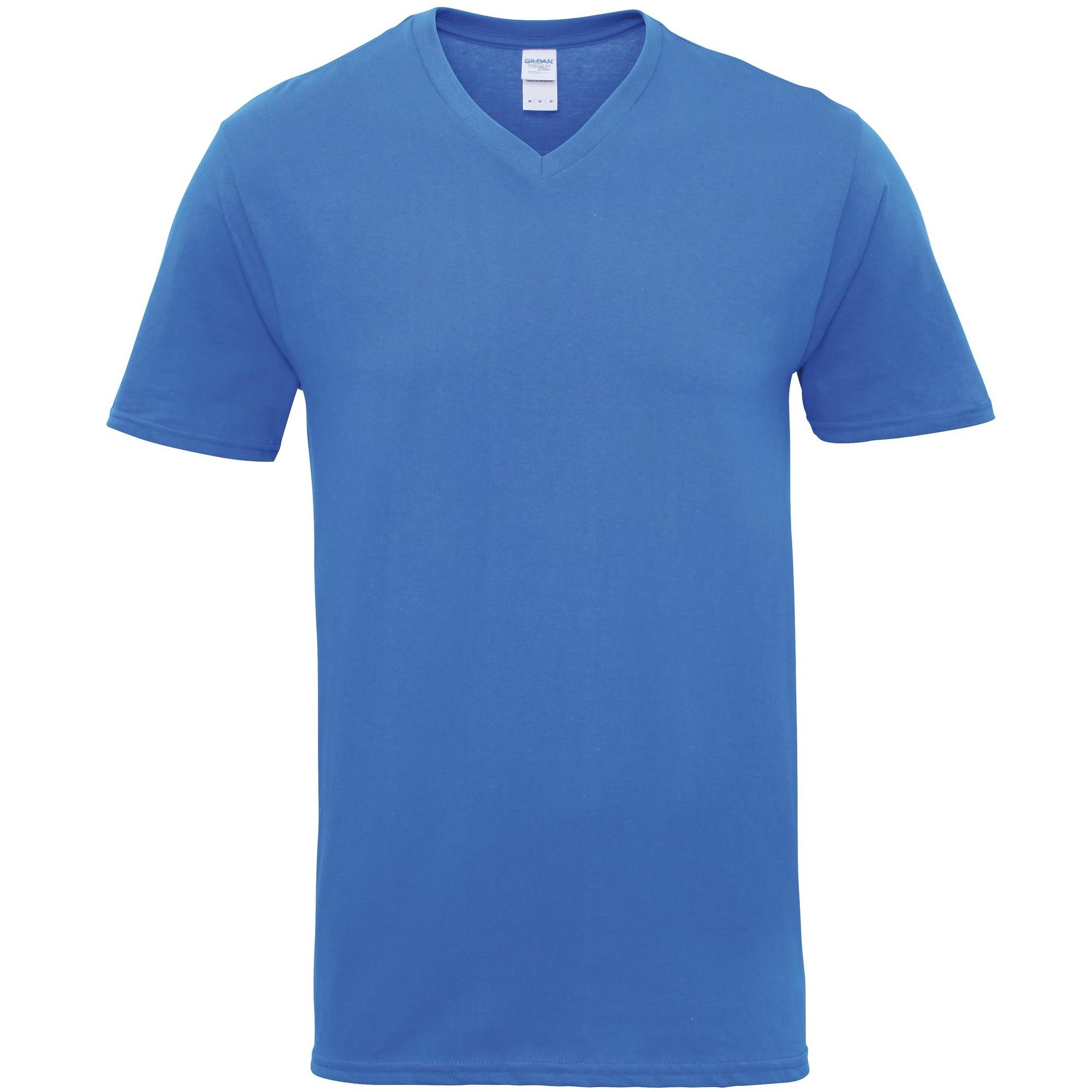 T-shirt Gildan per adulti unisex a maniche corte in cotone premium con scollo a V S colore blu royal