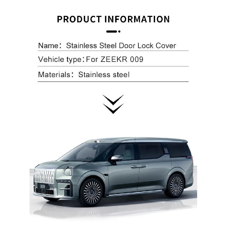 for Zeekr 009 door lock cover car door lock cover stainless steel protection anti-rust cover modified accessories