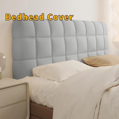 Comfortable Thickened Bedhead Cover Solid Color Soft Bed Back Cover Washable All-inclusive Bed Backrest Cover Home Decor