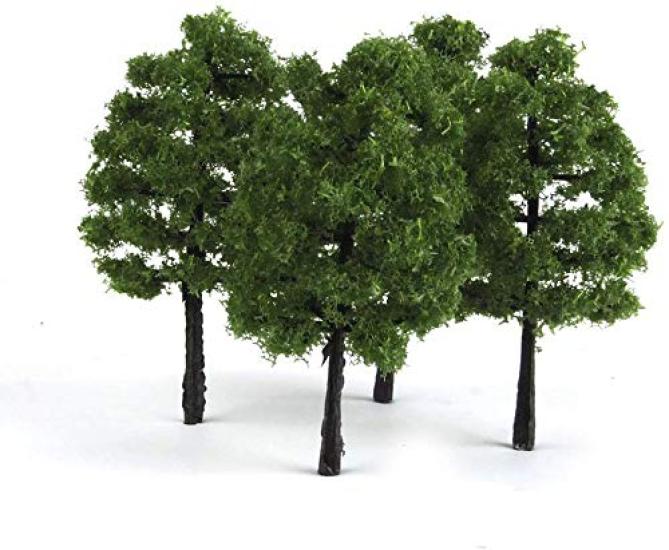 30 Trees for model N railway and architectural Dark green 3.5cm, pieces. railways, forests, gauge, dioramas, structures, models. color.
