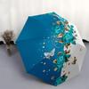 1pc Blue Floral Butterfly Design Umbrella with Plastic Handle,Suitable for All Seasons Umbrellaptys26077