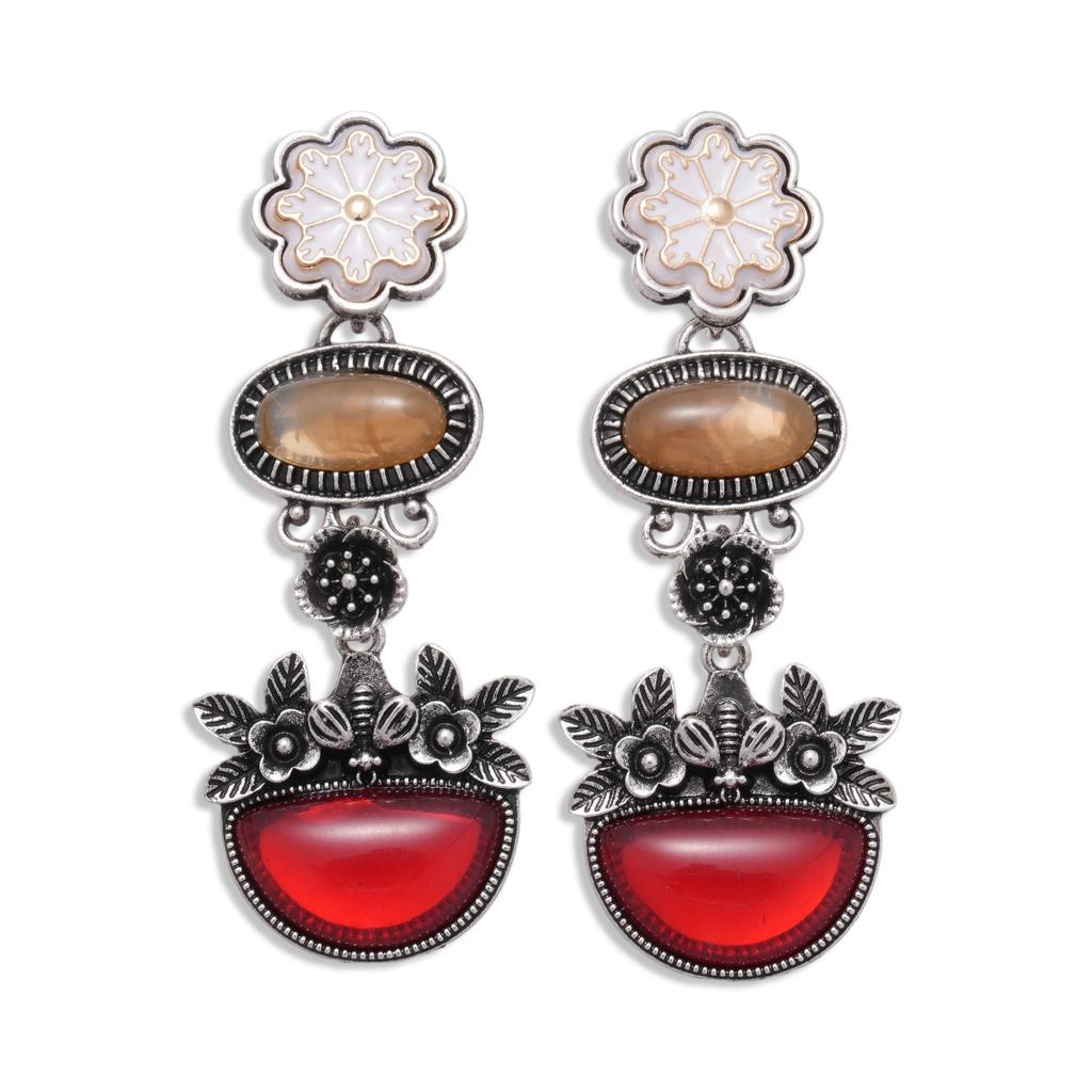 Oval Flower Earrings for Women, High-end Earrings