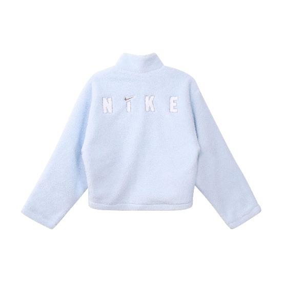 Nike Einfarbige Stehkragen Reißverschluss Lässig Locker Geschnitten Dicke Fleecejacke Damenjacke Lila Blau FV4009-423