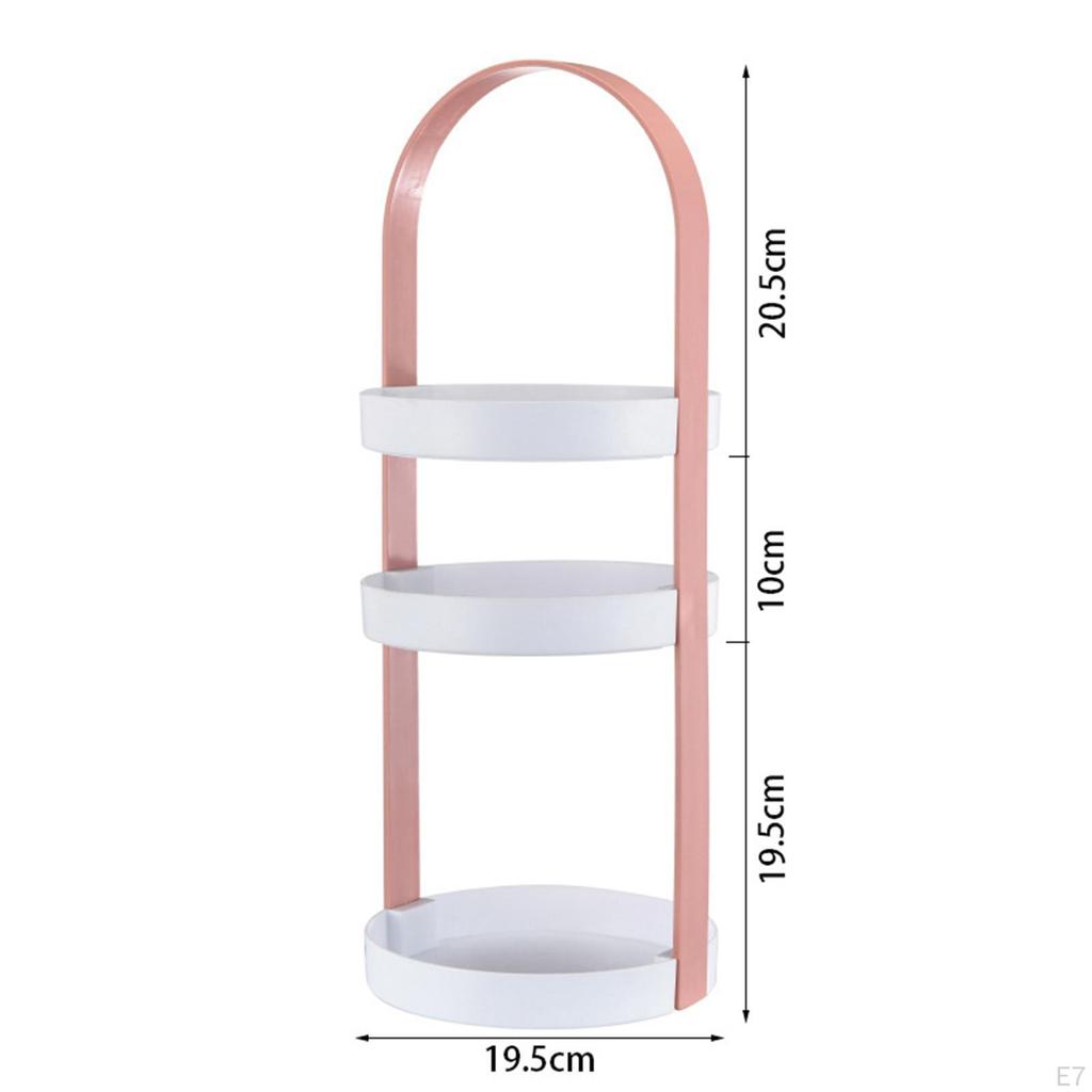 Rohový úložný stojací regál na make-up 3patrový stojan na svačinu, ovoce, cupcaky, toaletní podnosy