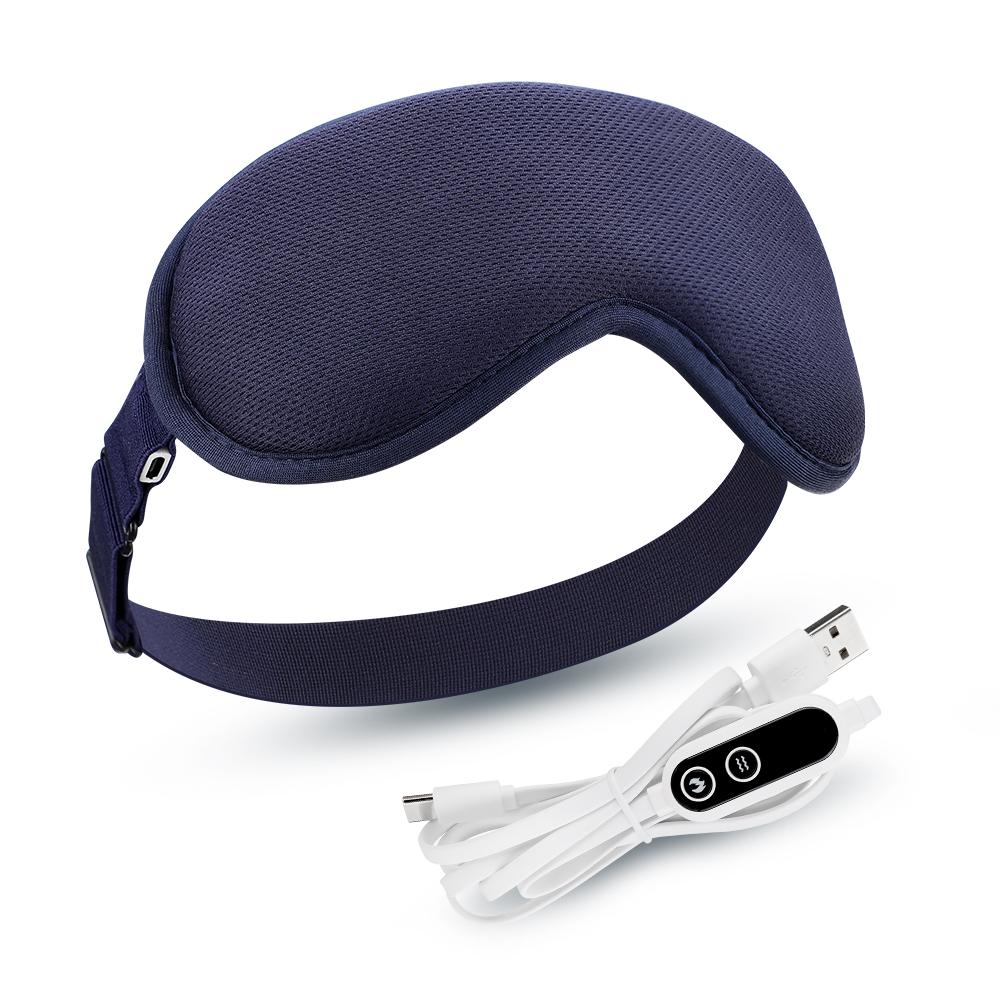 USB Charging Heated Eyemask Vibration Massage for Dry Eyes Relieve Eye Fatigue Warmth Sleep Shading Office Home Travel Eye Mask