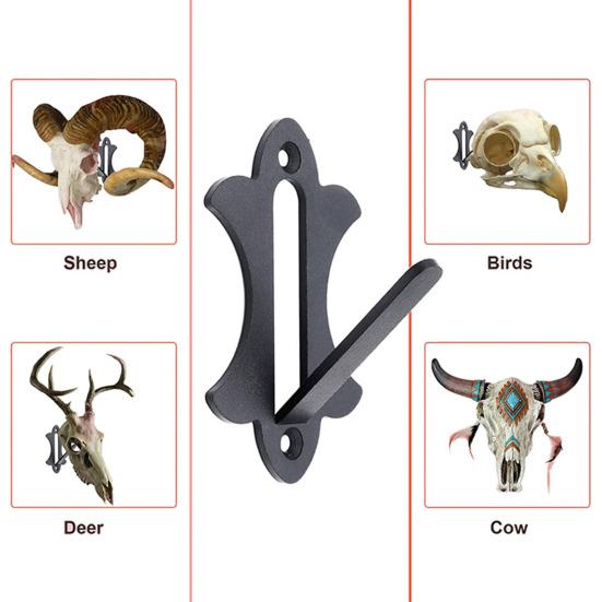 6Pcs European Mount Metal Skull Hanger Heavy Duty Deer Mule Antelope Coyote Small Game Animals Skull Wall Hanging Hook Rack