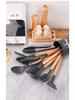 12-Piece High-Temperature-Resistant Silicone Kitchen Utensil Set with Wooden Handles