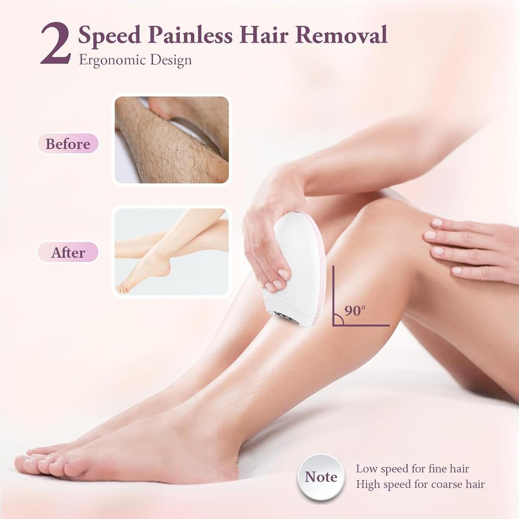 Smooth Glide Epilator for Women - Portable Facial & Body Hair Remover, Face, Legs, Arms, Bikini