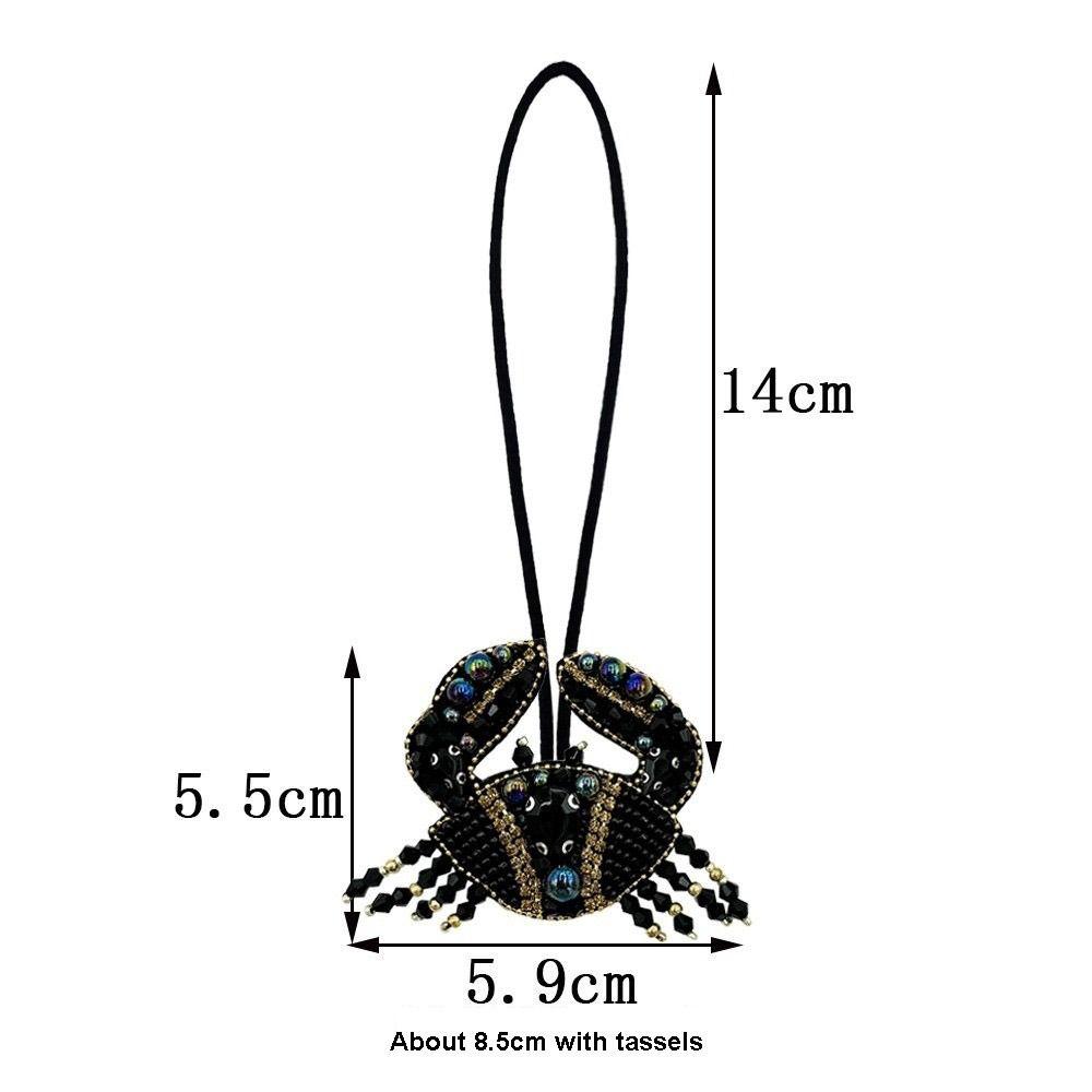 Cute Handmade Crayfish Keychain Rhinestone Beaded Creative Crab Pendant Bag Lanyard Accessories Gifts