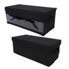 2PCS CD Storage Box with Lid Foldable High Capacity Stackable DVD Holder Case for Desktop Clear+Black