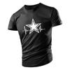 Four Seasons Adult Men'S Crew-Neck T-Shirt Top Creative Five-Pointed Star Pattern Print Loose Multi-Color Trend Short Sleeve