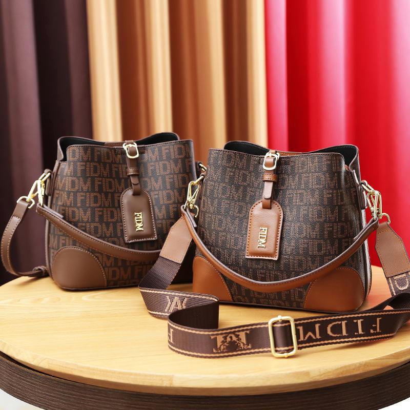 Women Handbags and Purse Ladies Vintage Bucket Crossbody Shoulder Bag Retro Top Handle Hobo Bag with Two Adjustable Straps