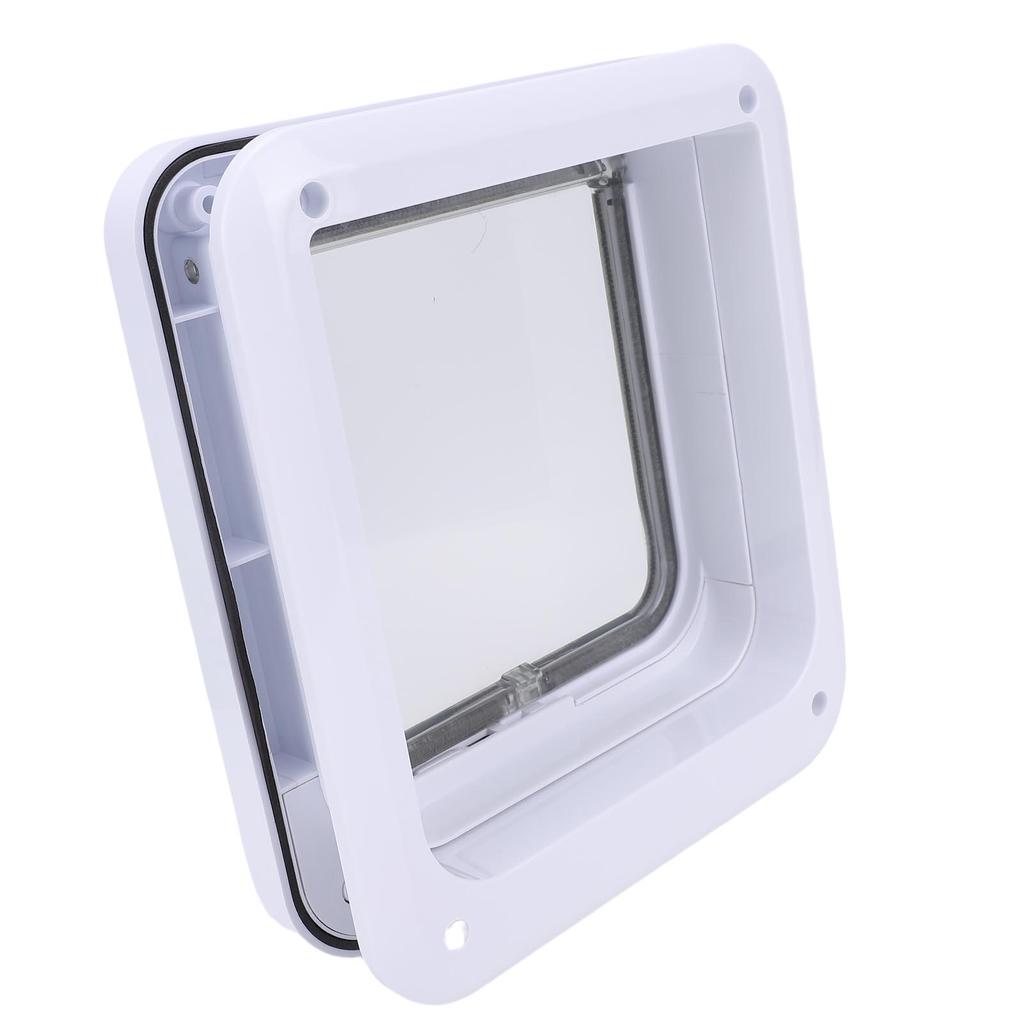 Pet Flap Door Multifunctional Minimalist Design 4 Way Control Cat Dog Swing Pet Door for Fence Window M(195x222mm