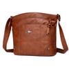 Měkká kožená taška Dámská crossbody Módní taška přes rameno Jednoduchá Retro Vícekapsá Velká kapacita
