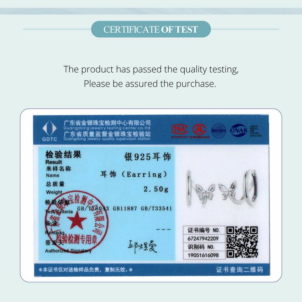 WOSTU 925 Sterling Silber Schmetterling Creolen Mode Abendaccessoires Creolen für Damen Mädchen Feiner Schmuck